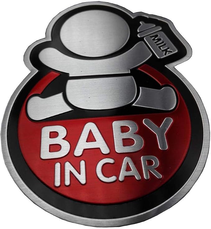 Aluminum Baby in Car Sticker Baby on Board 3M Safety Ahesive