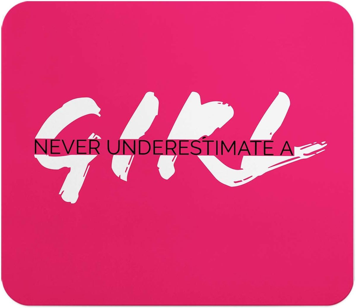 Loud Universe Girl Motivation Rectangular Thick Flexible Mouse Pad - Pink