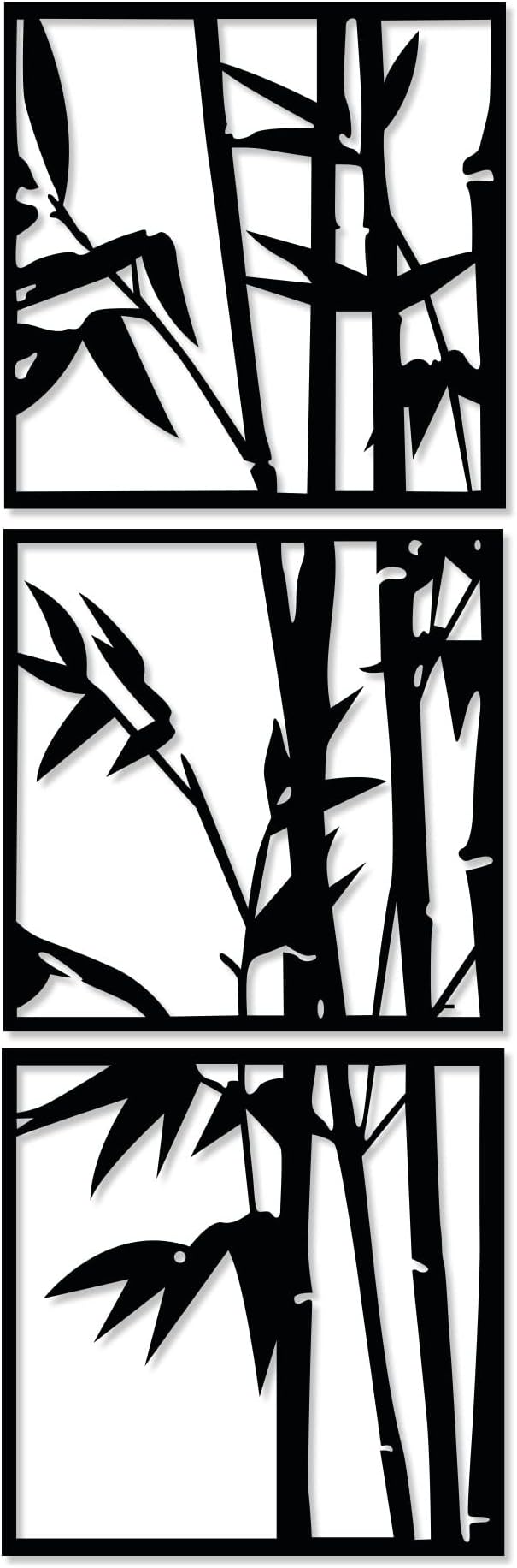 Decorative Bamboo Wooden Wall Art Panel, 3 Panels, 40 x 125 cm