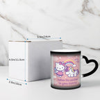 Tinwyde Anime Kitty Cat Mug Coffee Travel Mugs Novelty Heat Color Changing Mug Magic Galaxy Starry Ceramic Tea Cups Gift