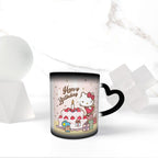 Tinwyde Anime Kitty Cat Mug Coffee Travel Mugs Novelty Heat Color Changing Mug Magic Galaxy Starry Ceramic Tea Cups Gift