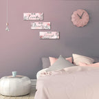 Yookeer 3 Pcs Floral Wooden Wall Hanging Wall Art Positive Quotes You Are Beautiful Inspirational Wall Decors for Valentine Kids Girls Teacher Women Assistant Secretaries (Pink, 4 x 11 Inch)