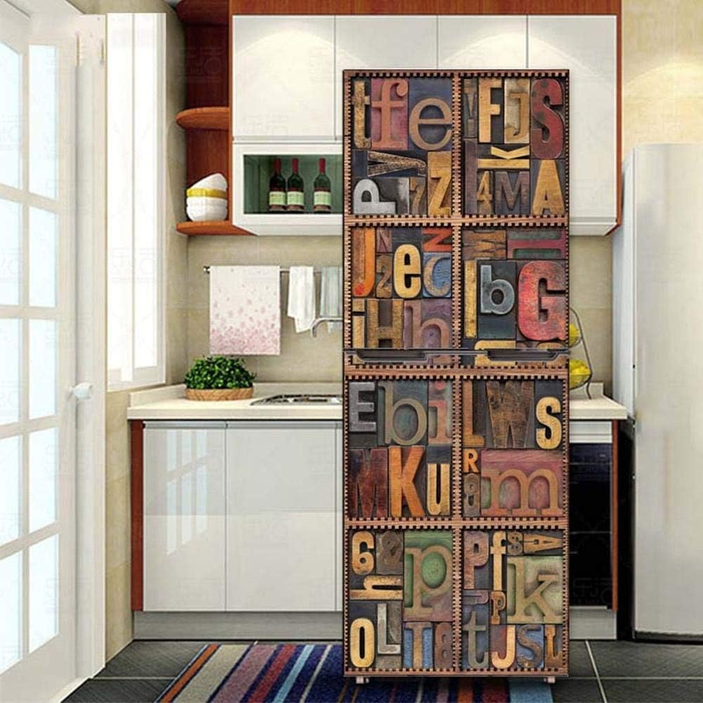 Creative 3D Abstract Letters Fridge Sticker Self-adhesive Home Decorative Wall Sticker