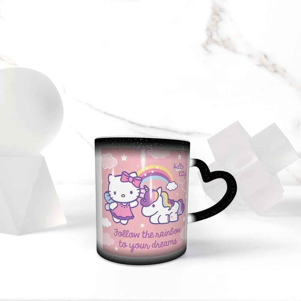 Tinwyde Anime Kitty Cat Mug Coffee Travel Mugs Novelty Heat Color Changing Mug Magic Galaxy Starry Ceramic Tea Cups Gift