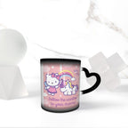 Tinwyde Anime Kitty Cat Mug Coffee Travel Mugs Novelty Heat Color Changing Mug Magic Galaxy Starry Ceramic Tea Cups Gift