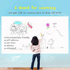 TECHBLAZE White Board Sticker with Marker Pen Reusable Extra Large Size for Wall Self Adhesive Removal use in Home Study Kids, Presentation Preparation in School and Office (White)