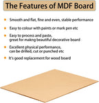 TSKDKIT ألواح خشب ليفي متوسط الكثافة A4 للحرف اليدوية بسُمك 4 ملم، بدائل صفائح خشبية، لوح MDF للحفر بالليزر والرسم والديكور، أرخص من لوح الكانفاس الورقي (6 قطع، 30 × 21 سم)