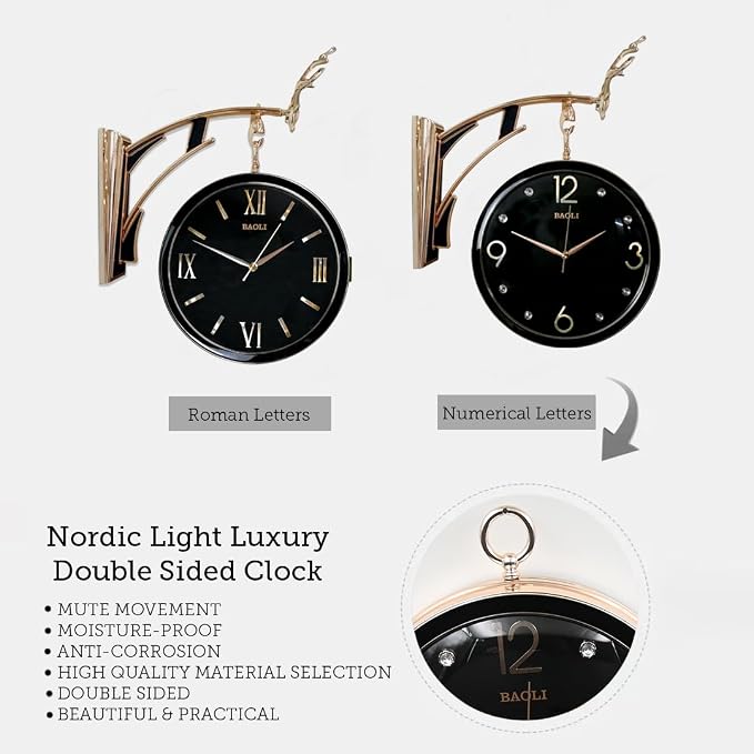 Sapphire Wood Wall Clock - Modern (Black), 2724737357128