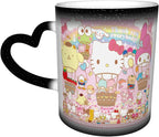 Tinwyde Anime Kitty Cat Mug Coffee Travel Mugs Novelty Heat Color Changing Mug Magic Galaxy Starry Ceramic Tea Cups Gift