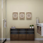 SUMGAR Mandala Wall Art Boho Coffee Pictures Brown Indian Bohemian Art Prints for Walls Floral Canvas Painting Flower Artwork for Bedroom Bathroom Living Room Yoga Room 30x40cm Set of 3