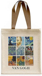 Hayyah T26 Canvas Tote Bag With Zipper And one Pockets (Van Gogh