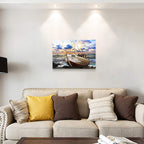 inspiration Canvas Wall Art for Living Room family Bedroom room Wall decor modern office Wall painting bathroom Decoration Blue sea ship scenery canvas pictures Artwork for home walls decorations