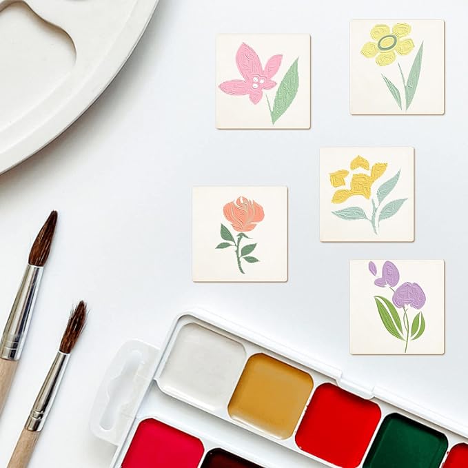 Unfinished Wood Board - 100Pcs 3 x 3in Blank Natural Slices Wood Square for DIY Crafts Painting, Scrabble Tiles, Coasters, Pyrography, Decorations