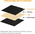 sculpfunDIY عبوة من 6 صفائح خشب ليفي متوسط الكثافة (MDF) سوداء، 30 سم × 30 سم، خشب غير معالج، لوح MDF 3 مم للنقش بالليزر والقطع باستخدام الحاسوب (CNC)