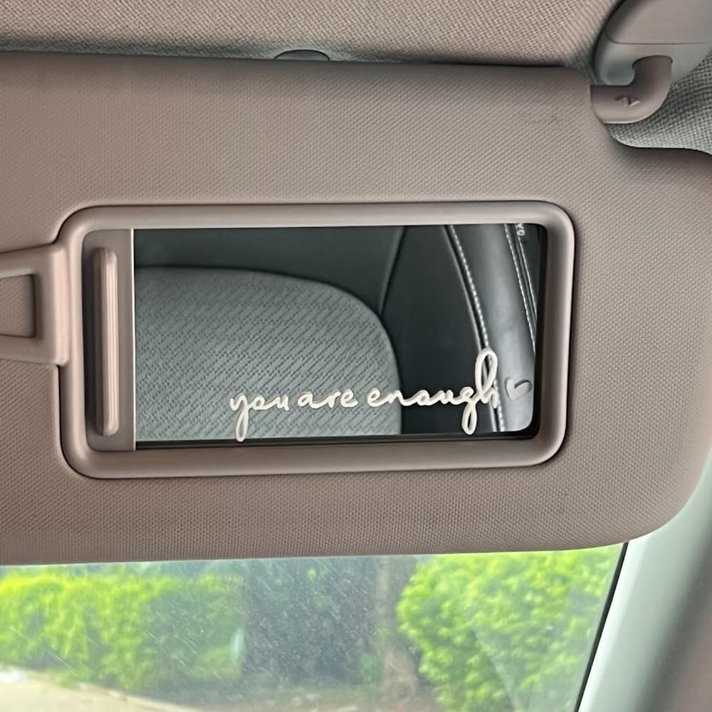 MiaRita 3X You are Enough Rearview Mirror Decal, Vanity Mirror Stickers, Rear View Mirror Sticker, Car Mirror Decal, Car Decal for Women, Window Vinyl Decal, Positive Affirmation Decals