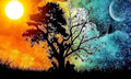 Modern Tableau piece - printed wood - Godran Decor