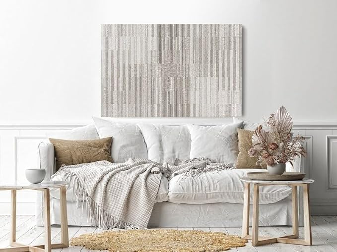 60x40cm Abstract Modern Canvas Print Wall Art, Beige