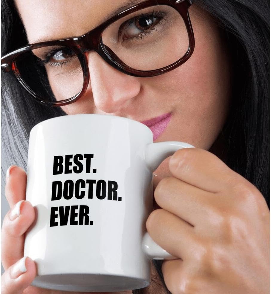 3dRose Mug_179775_3 Best Doctor Ever-Fun Job Pride Gift for GPS Specialist DRS and PhDs, Ceramic, Black/White