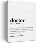 LEXSIVO Doctor Definition Print Canvas Wall Art Doctor Office Decor Modern Doctor Painting 12x15 Canvas Poster Framed Ready to Hang Artwork Medical School Student New Doctor Gift