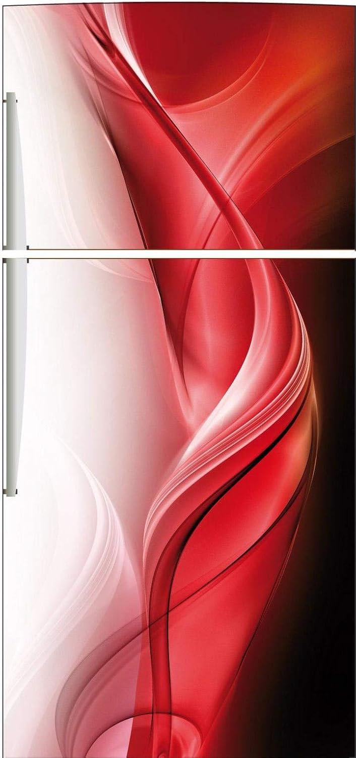 Creative 3D Red Stripe Fridge Sticker Self-adhesive Home Decorative Wall Sticker