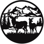 Wooden art panel with a decorative deer design for wall hanging , measuring 80cm x 80cm