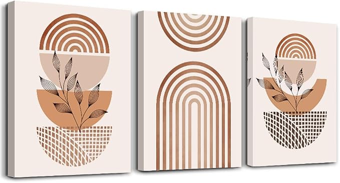 DZRWUBHS Boho Wall Decor Living Room Canvas Wall Art For Bedroom Abstract Line Wall Paintings Wall Decorations For Office Abstract Prints Artwork Room Wall Pictures Kitchen Home Decoration 3 Piece Set