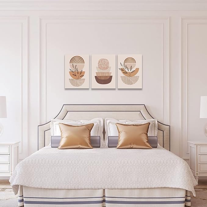 DZRWUBHS Boho Wall Decor Living Room Canvas Wall Art For Bedroom Abstract Line Wall Paintings Wall Decorations For Office Abstract Prints Artwork Room Wall Pictures Kitchen Home Decoration 3 Piece Set