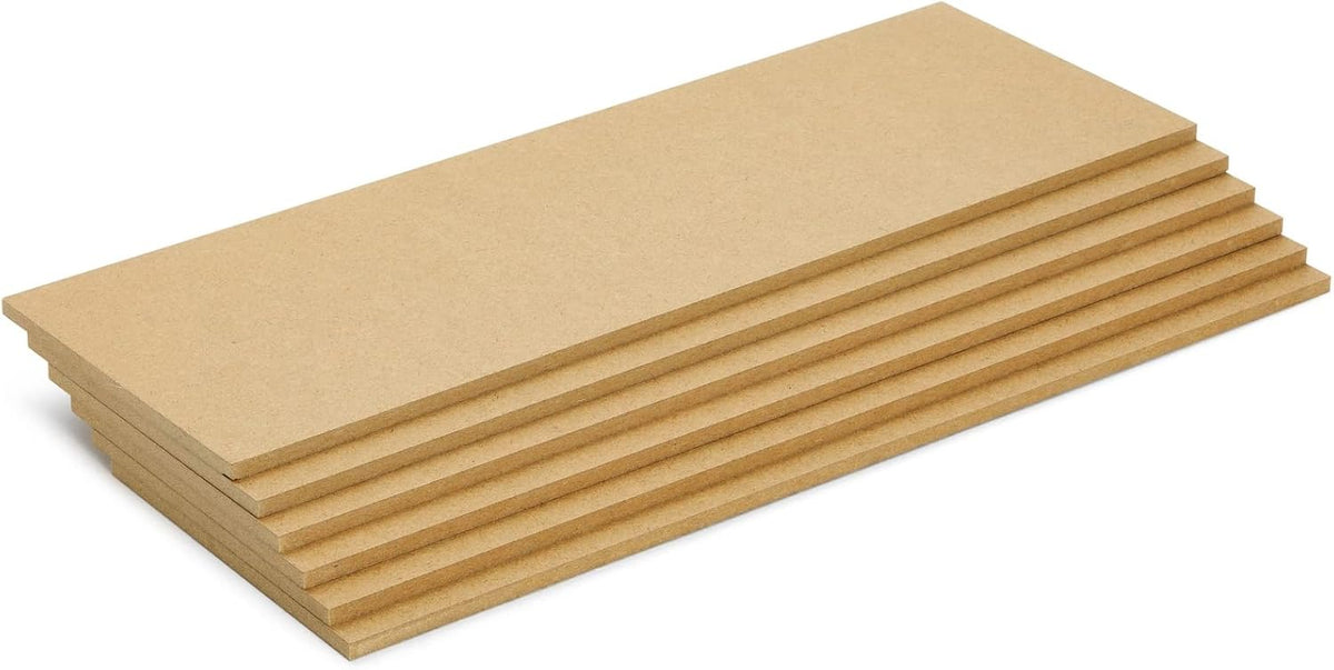 Bright Creations 12 Pack Unfinished Wood Planks for Crafts, Wall Decorations, Rectangular MDF Board 1/4 Inch Thick for DIY Projects, Art Classes, Carpentry, Painting (5 x 15 Inches)