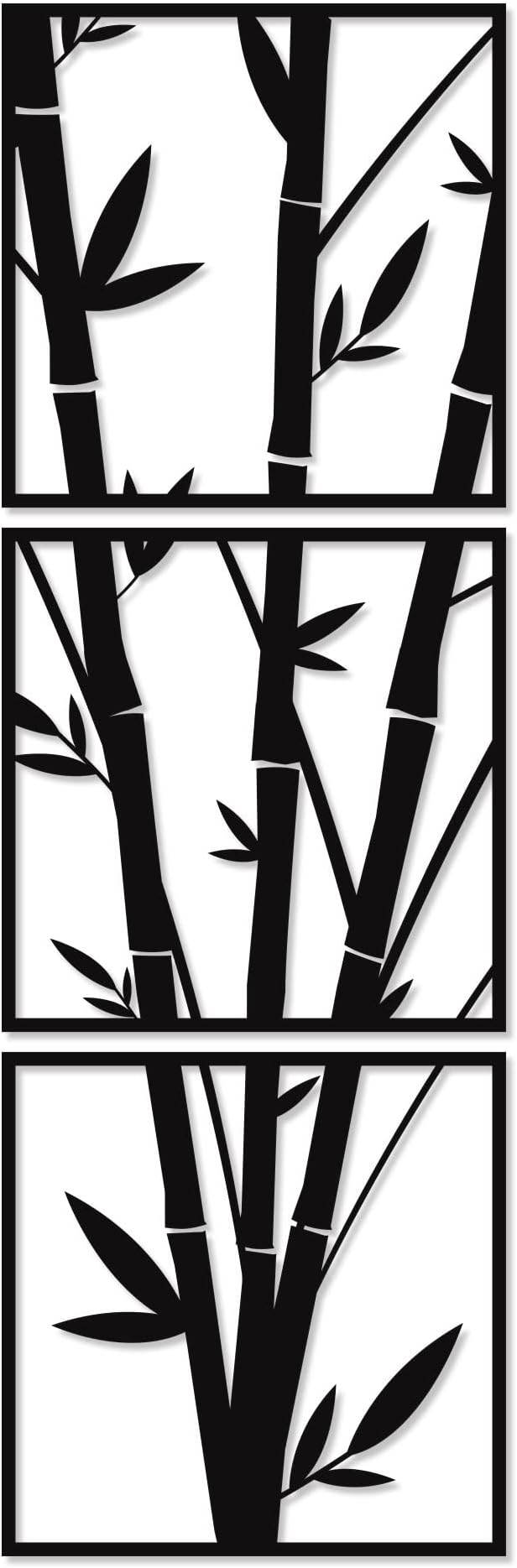 3-panel bamboo art wall panel, 40cm x 1.25m