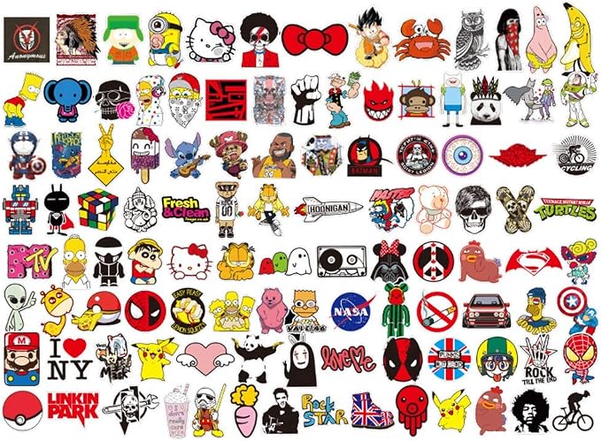 100 pcs Mixed Stickers for Luggage Laptop Decal Toys Bike Car Motorcycle Phone Snowboard Funny Doodle Cool DIY Sticker