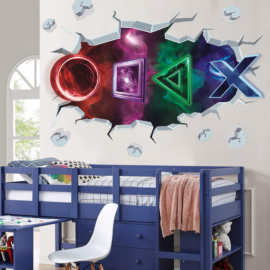 TOARTi 3D Gamer Wall Stickers Gaming Wall Sticker for Boys Bedroom Xbox Playroom Wall Stickers for Teens Video Game Wall Decals for Kids Bedroom Accessories Nursery Decoration Gift