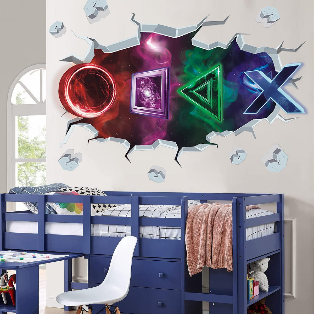 TOARTi 3D Gamer Wall Stickers Gaming Wall Sticker for Boys Bedroom Xbox Playroom Wall Stickers for Teens Video Game Wall Decals for Kids Bedroom Accessories Nursery Decoration Gift
