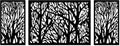 Wooden Decorative Wall Art Panel with a Forest Tree Design, Set of 3 Pieces, 80cm x 2.25m