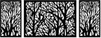 Wooden Decorative Wall Art Panel with a Forest Tree Design, Set of 3 Pieces, 80cm x 2.25m