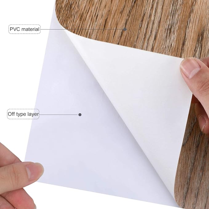 KINLO Adhesive Wooden Wallpaper for Doors, Natural Wood Decorative Film, Self-Adhesive Waterproof Wallpaper for Furniture, Kitchen Cabinet, Wall Cabinet, Tables