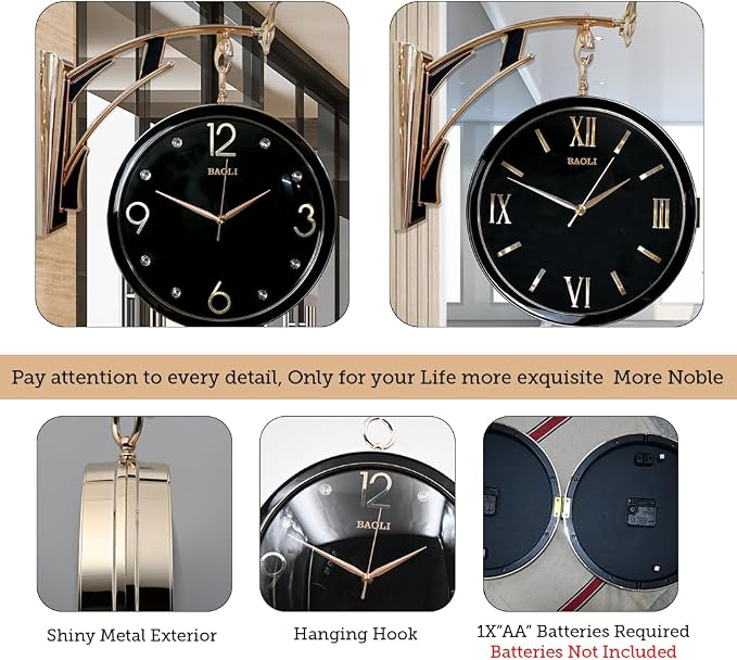 Sapphire Wood Wall Clock - Modern (Black), 2724737357128