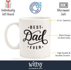 Best Dad Ever Coffee Mug - Birthday Gifts for Dad, Men, Husband - Unique Dads Gifts from Daughter, Son, Wife, Kids - Cool Bday Present Ideas for Father, Guys, Him - Novelty Dad's Mug, Fun Cup