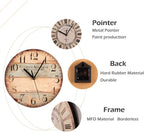 AMZBSR 12 Inch Retro Wall Clock,Vintage Paint Boards Wall Clock,Silent Non-Ticking Battery Operated Round Vintage Wood Wall Clock,Roman Numerals Wall Clock,Decorative Hanging Wall Clock
