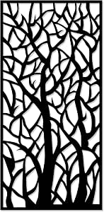 Wooden Wall Art Panel, Decorative Tree Trunks - 40 x 80 cm, Black
