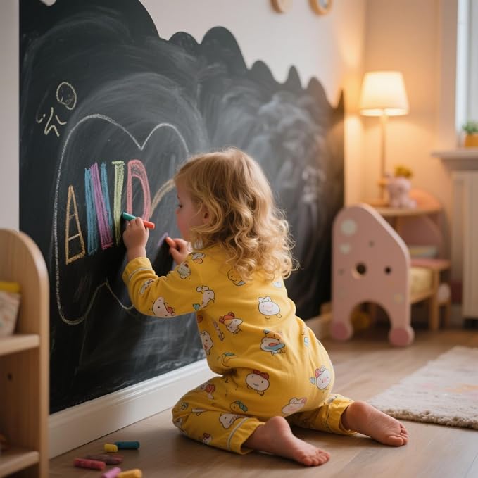 EVBEA Blackboard Chalk Board Wall Sticker Wrapping Paper 43cm x 200cm for Home School & Office