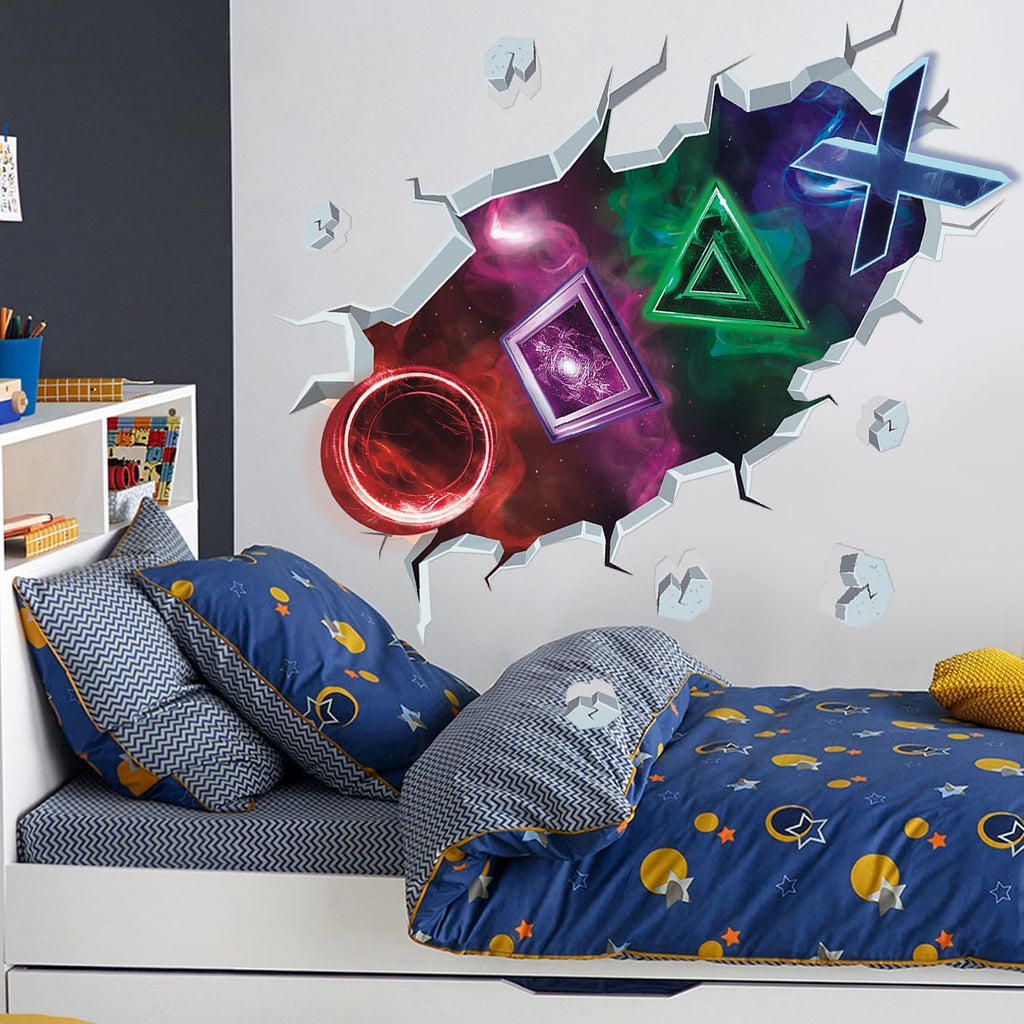 TOARTi 3D Gamer Wall Stickers Gaming Wall Sticker for Boys Bedroom Xbox Playroom Wall Stickers for Teens Video Game Wall Decals for Kids Bedroom Accessories Nursery Decoration Gift
