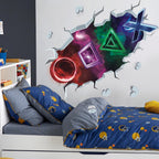 TOARTi 3D Gamer Wall Stickers Gaming Wall Sticker for Boys Bedroom Xbox Playroom Wall Stickers for Teens Video Game Wall Decals for Kids Bedroom Accessories Nursery Decoration Gift