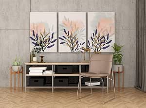 A luxurious set printed in dark blue and gold with plants and botanical art ink spray, 60 x 40, white