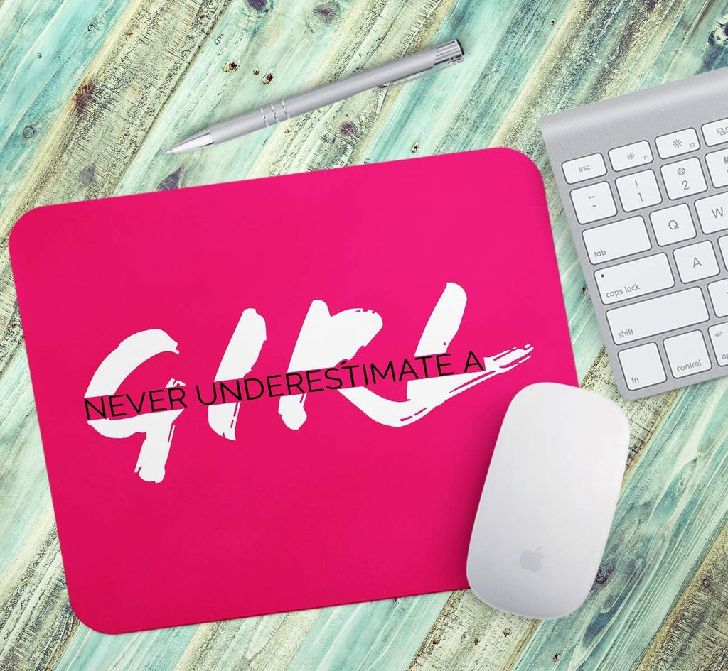Loud Universe Girl Motivation Rectangular Thick Flexible Mouse Pad - Pink