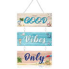 Generic Metal Summer Beach Decor Beach Plaque Wall Signs - 10 x 3.9 Inches - Blue Modern Animal Love Theme - Wall Mount