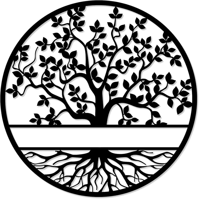 Wooden wall art panel with a Tree of Life design , measuring 80cm x 80cm