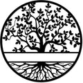 Wooden wall art panel with a Tree of Life design , measuring 80cm x 80cm