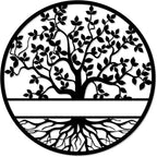 Wooden wall art panel with a Tree of Life design , measuring 80cm x 80cm