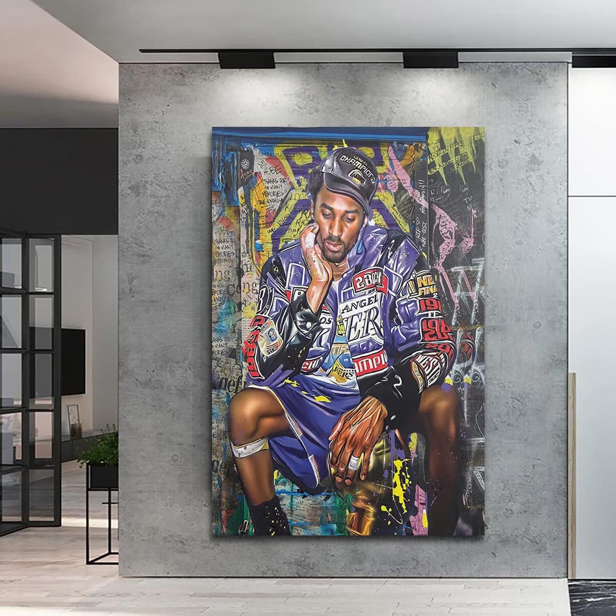 Aimery EXPOTE Kobe Bryant Poster Canvas Wall Art Print Mamba Mentality Inspirational, Basketball Player Sports Home Motivational Artwork For Home,Office,Gym Wall Decor 16X24Inch - No Framed