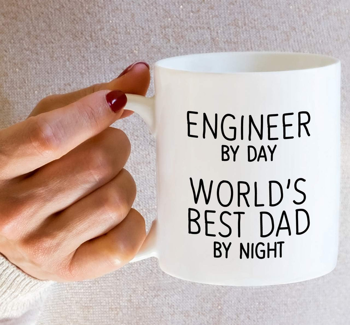 Fast Print Funny Mug - Engineer by Day World's Best Dad by Night 11 Oz Ceramic Coffee Mugs - Funny, Sarcasm, Sarcastic, Motivational, Inspirational birthday gifts for dad, papa, father, father's day gift